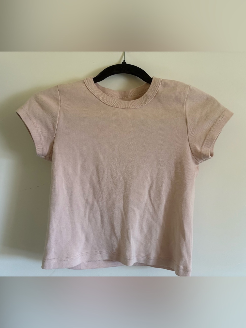 Brandy Melville Crewneck Short Sleeve Top- Light Pink